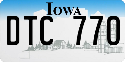 IA license plate DTC770