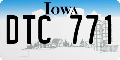 IA license plate DTC771