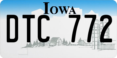 IA license plate DTC772