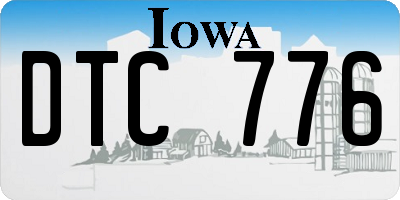 IA license plate DTC776