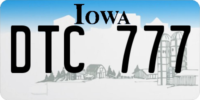 IA license plate DTC777