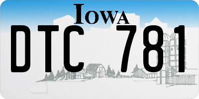 IA license plate DTC781