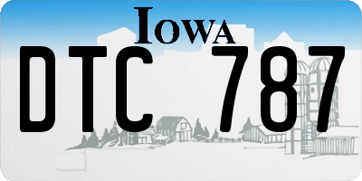 IA license plate DTC787