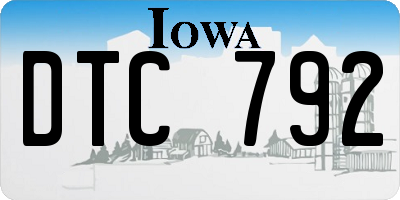 IA license plate DTC792