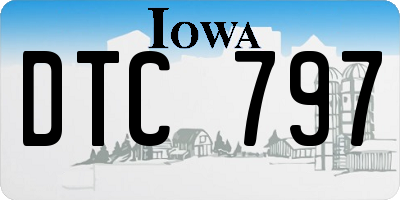 IA license plate DTC797