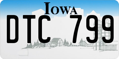 IA license plate DTC799
