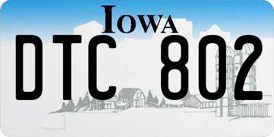 IA license plate DTC802
