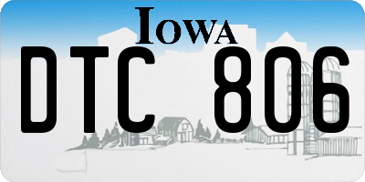 IA license plate DTC806
