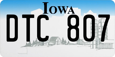 IA license plate DTC807