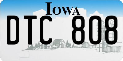 IA license plate DTC808