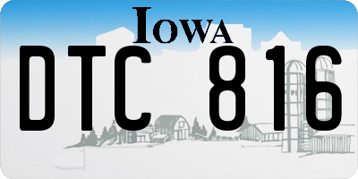 IA license plate DTC816