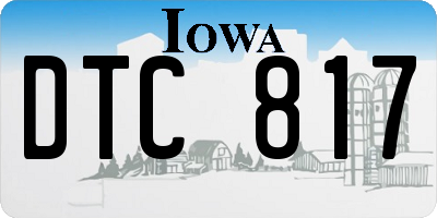 IA license plate DTC817