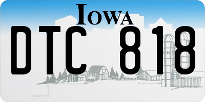 IA license plate DTC818