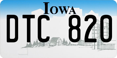IA license plate DTC820