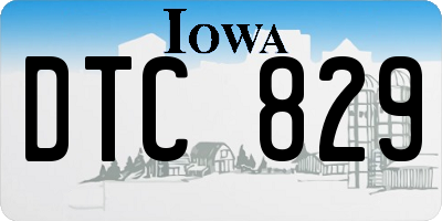 IA license plate DTC829