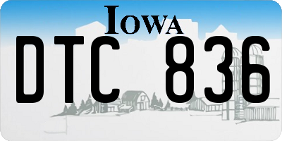 IA license plate DTC836