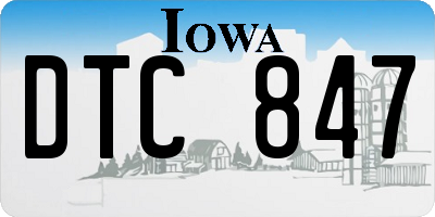IA license plate DTC847