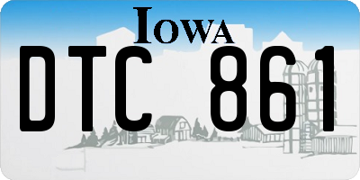 IA license plate DTC861