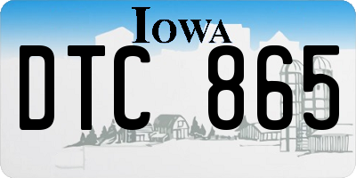 IA license plate DTC865