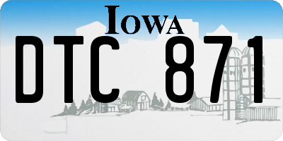 IA license plate DTC871