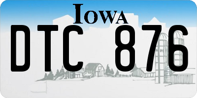 IA license plate DTC876