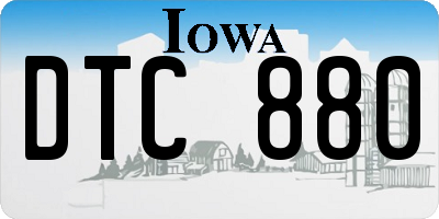 IA license plate DTC880