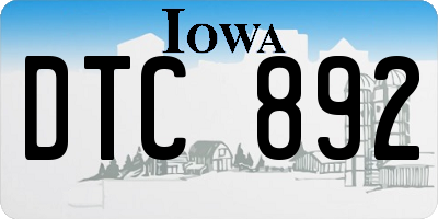 IA license plate DTC892
