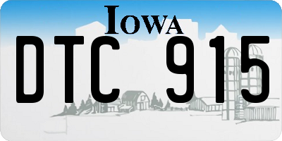 IA license plate DTC915