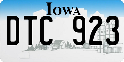 IA license plate DTC923