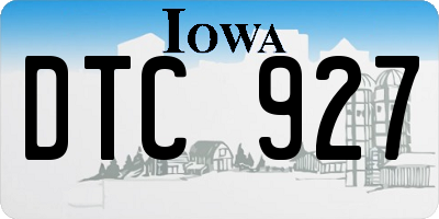 IA license plate DTC927