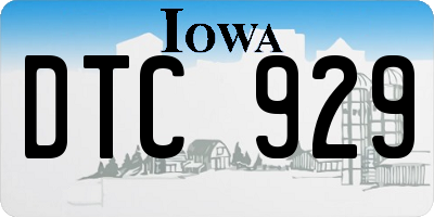 IA license plate DTC929