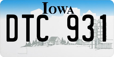 IA license plate DTC931