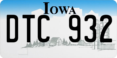 IA license plate DTC932
