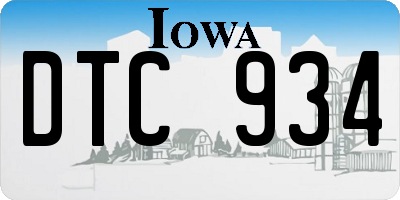 IA license plate DTC934