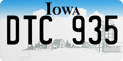IA license plate DTC935