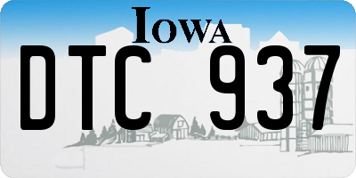 IA license plate DTC937