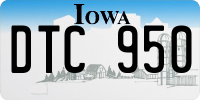 IA license plate DTC950