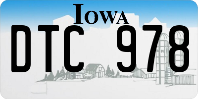 IA license plate DTC978