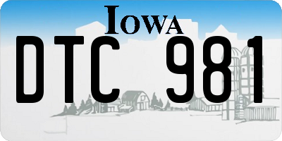 IA license plate DTC981