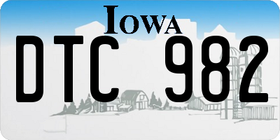 IA license plate DTC982