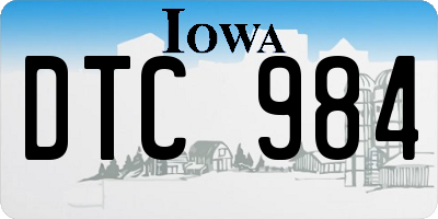 IA license plate DTC984