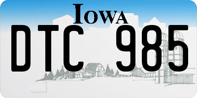 IA license plate DTC985