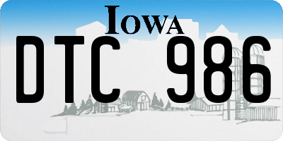 IA license plate DTC986