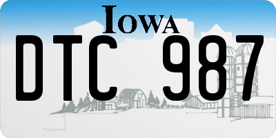 IA license plate DTC987