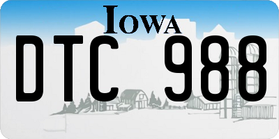 IA license plate DTC988