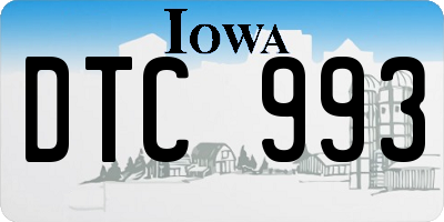 IA license plate DTC993