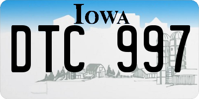 IA license plate DTC997