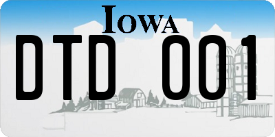 IA license plate DTD001