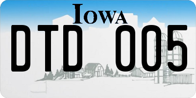 IA license plate DTD005
