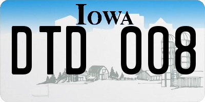 IA license plate DTD008
